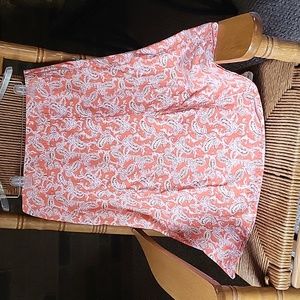 Eddie Bauer patterened, orange paisley skirt, size 4
